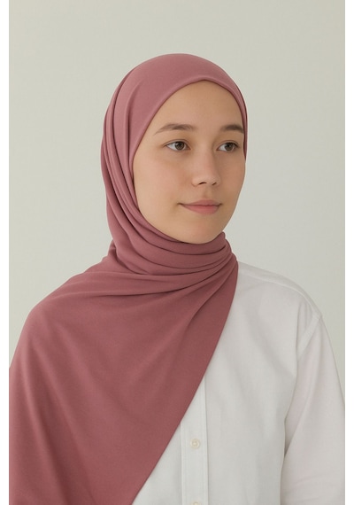 Mim Eşarp Enba Penye Pamuksu Şal Gül Kurusu