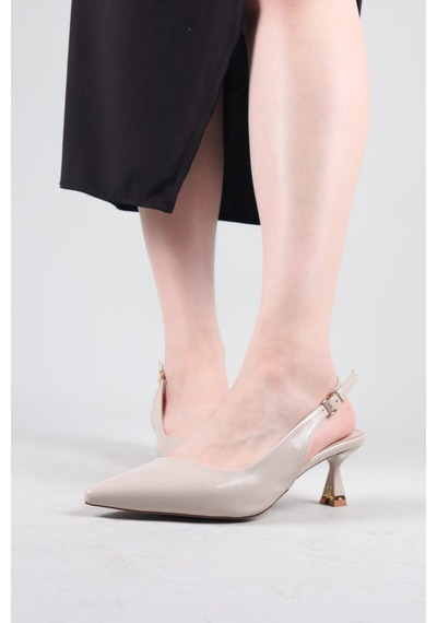 Birikon Sahel Verev Alçak Topuklu Stiletto Ten-8982