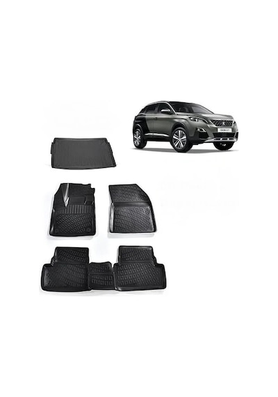 Rizline Peugeot 3008 3D Paspas Ve Bagaj Havuzu 2016-2022 Arası 3D Paspas Ve Alt Bagaj Havuzu