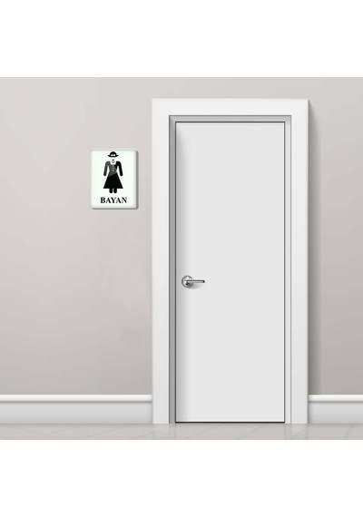 Decorıta Cam Wc Yönlendirme Levhası 2'Li Beyaz Bayan - Bay