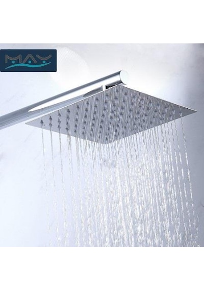 T-May Banyo Sart Kare Tepe Duş Seti Başlığı 25X25 Paslanmaz Metal Krom