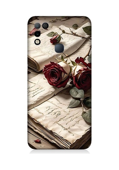 İnfinix Hot 10 Play Uyumlu Mektup Ve Güller Desenli Silikon Kılıf