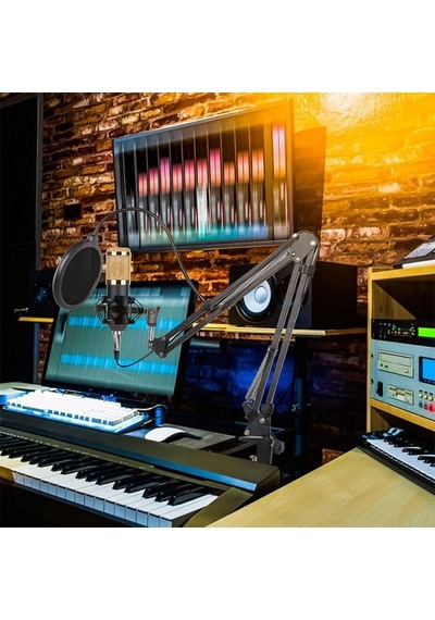 Kondenser Mikrofon 3.5mm Jak Girişli Kondenser Mikrofon 6 Parça Set
