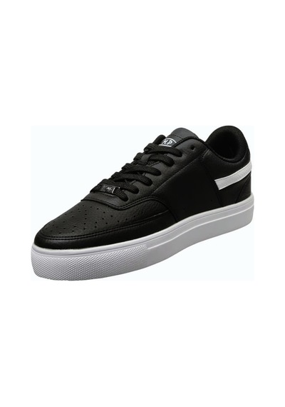M.p. 232-1291 Mr Erkek Siyah-beyaz Cilt Sneaker Ayakkabı-siyah Siyah