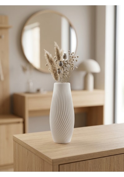 Kaveld Liora Dekoratif Vazo El Yapımı Minimalist Spiral Dokulu Modern Vazo Mermer Tozu Ve Çimento Kompozit Ev Dekoru Beyaz Kaveld Liora Dekoratif Vazo El Yapımı Minimalist Spiral Dokulu Modern Vazo Mermer Tozu Ve Çimento Kompozit Ev Dekoru Beyaz