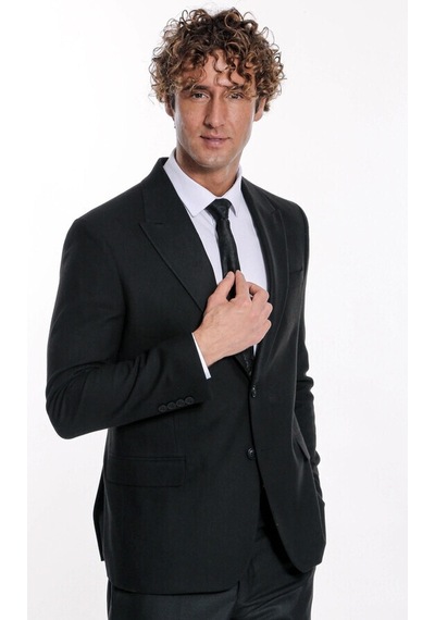 Wessi Desensiz Slim Fit Spor Siyah Erkek Ceket 001