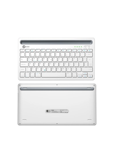 Lecoo Bk100 Bluetooth V3.0 Çoklu Cihaz Uyumlu Şarj Edilebilir Kablosuz   Beyaz Türkçe Q Klavye