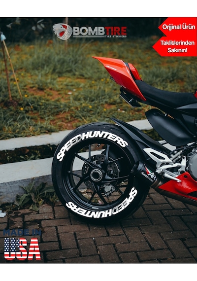 Speedhunters Motosiklet Lastik Yazısı Sticker Arma Şerit Made In Usa Bombtire