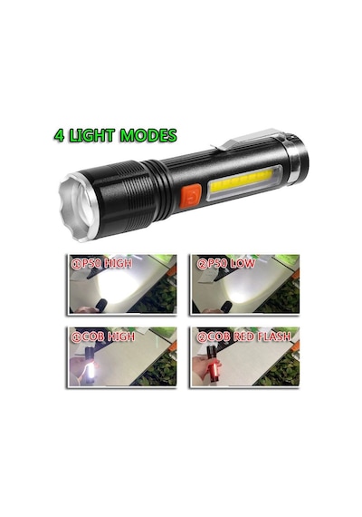 Baretta Br-85 Xhp50 Led 5 Fonksiyonlu Şarjlı El Feneri Çok Renkli 04035103
