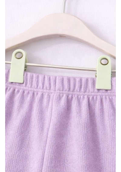 For My Baby Fitilli Kumaş 2 Li Kız Bebek Takım Şortlu Yazlık Lila