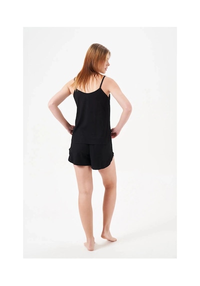 Angbutik Pjs 29007 Kadın İp Askılı Şort Takım Siyah
