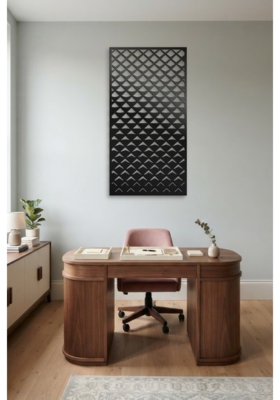 Pul Dekoratif Panel Metal Duvar Tablosu - Duvar Sanatı - Duvar Dekoru - Siyah