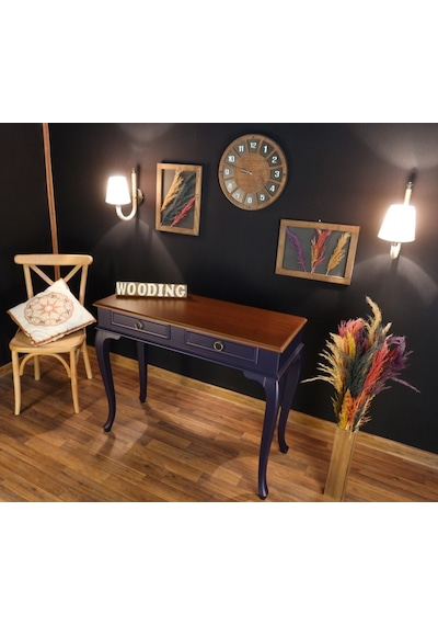 Wooding 100 Cm Çekmeceli Masif Lacivert Ceviz Dresuar (548588022) Ceviz