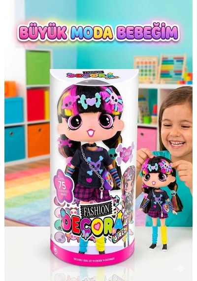 Fashion Decora Girlz Sürpriz Aksesuarlı Eklem Bükülebilir Oyuncak Bebek - Çıkartma Ve Stil Seti