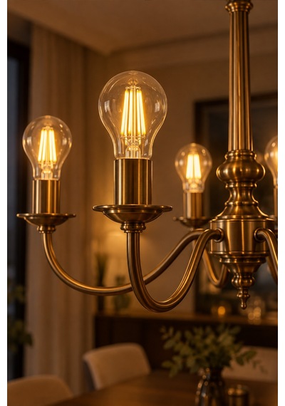 A60 Dimmerli Rustik Gün Işığı 2200k Amber Led Ampul Filament E27 Duylu Filamanlı Edison Ampül 1 Ad
