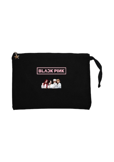 Blackpink Face Siyah Clutch Astarlı Cüzdan / El Çantası Siyah