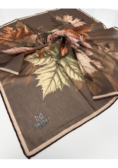 Mono Scarfs Soft Pamuk Eşarp-90 X 90 -06109 Kahverengi