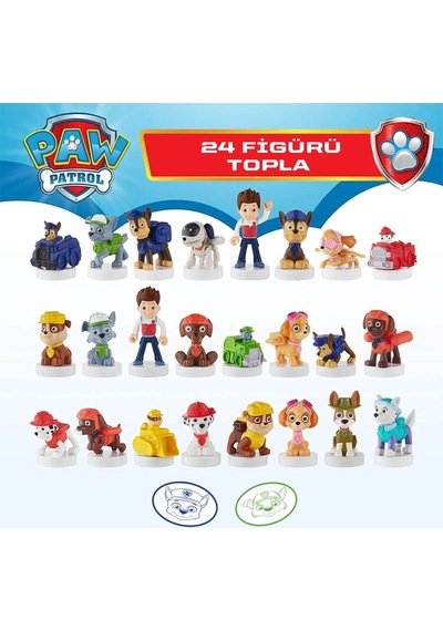 Paw Patrol Damgalı Mühürlü 5 Li Figür Seti Marshall - Chase - Rubble - Skye - Zuma 4 - 7 Cm