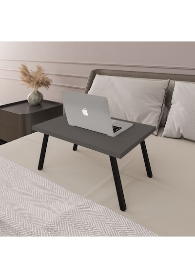 Asra Trend Katlanır Laptop Çalışma Masası LAPTOPMASA01 %100 MDF Yatak Sehpası Antrasit