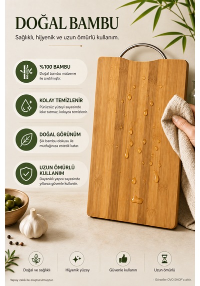 Bambu Askılı Kesme Tahtası Kahverengi