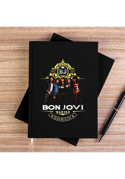 Bon Jovi Wanted 1983 Siyah Çizgisiz Kanvas Defter