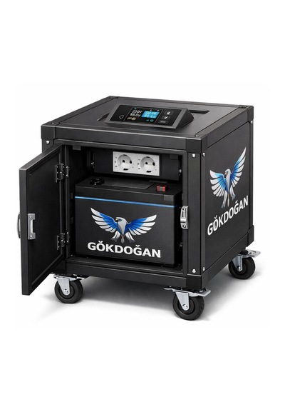 Gökdoğan Enerji 1kw Taşınabilir Lityum Akülü İnverterli Kesintisiz Güç Kaynağı Kabini Karavan Uyumlu