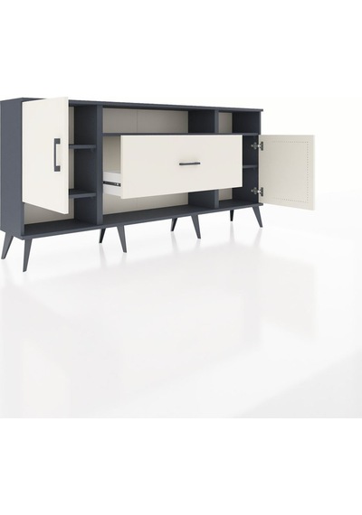 Arges Konsol 5 Raflı Tek Çekmeceli 2 Kapaklı 176x30x83 Antrasit-aytaşı/aytaşı Aytaşı/aytaşı Arges Konsol 5 Raflı Tek Çekmeceli 2 Kapaklı 176x30x83 Antrasit-aytaşı/aytaşı Aytaşı/aytaşı