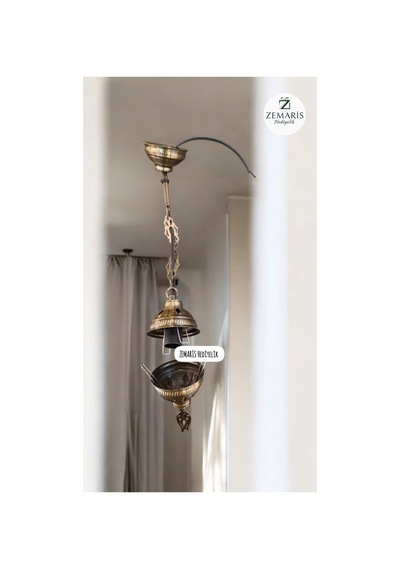 Camsız Avize Aparatı Metal Kahverengi - 721476672 Kahverengi