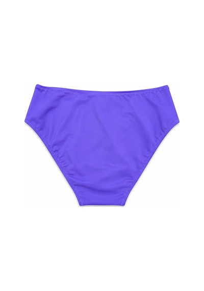 Büyük Beden Yan Drapeli Toparlayıcı Yüksek Bel Kadın Bikini Alt Lila