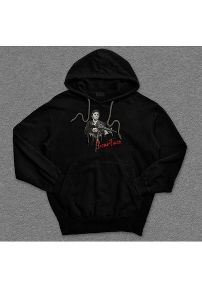 Scarface Yaralı Yüz Mafia Gun's Sweatshirt Unisex Kapüşonlu Hoodie 001