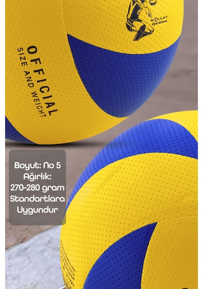 Voleybol Topu Lamineli Beton Zemin Soft Touch İç-dış Mekana Uygun 8 Panel Sarı-mavi 280 Gram Mavi
