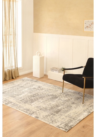 Kaşmir Halı 7/24 Sahara Marta Gri 100x300 CM Salon Mutfak Halısı Yolluk Kilim