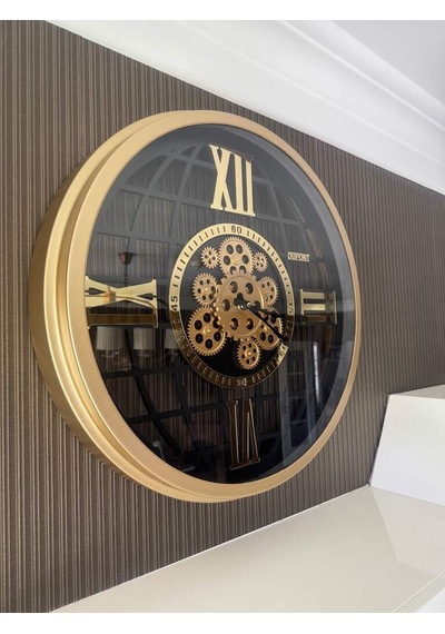 Dupont Milano Dupont-crk-844-ka 63 Cm Çarklı Gold Renk Büyük Duvar Saati