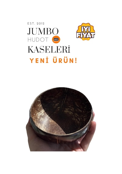 Hudot Jumbo Hindistan Cevizi Kasesi, Doğal El Yapımı 13-15 Cm Diğer