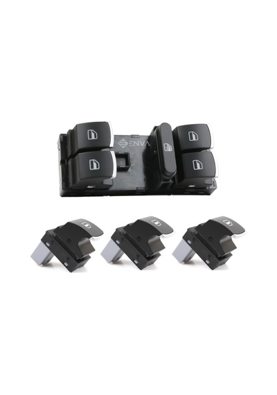 Volkswagen Tiguan Cam Açma Düğmesi Anahtarı Takımı 2008-2015 Krom