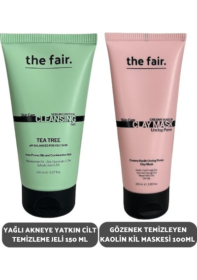 The Fair Sebum Control Yağlı ve Akneye Eğilimli Ciltler için Temizleme Jeli 150 ML + Kaolin Kil Maskesi 100 ML
