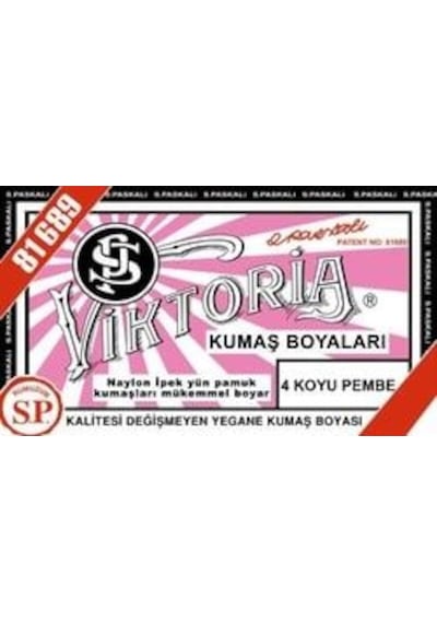 4 Koyu Pembe Renk Kumaş Boyası Viktoria
