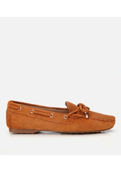 Hotiç Kadın Süet Deri Taba Bağcık Detaylı Günlük Loafer 01ayh306240a370 Taba