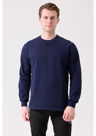 Galanthus Basic Sweatshirt - Uzun Kollu, Pamuklu, Rahat Kesim, Günlük Ve İş Kullanımı Lacivert