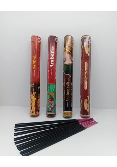 Tedisanat Çubuk Tütsü 80 Adet 4 Paket Odunsu Kokular Sandal-amber-ud-palosanto