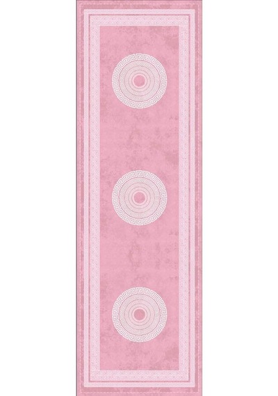 Pembe Çerçeveli Desen Premium Masa Örtüsü Runner Rnr231n11