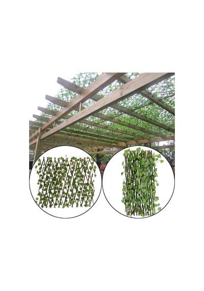 Nettenevime Yapay Çiçek Akordiyon Çit Yapay Sarmaşık Lı Duvar Dekoru 210x90 Cm Diğer
