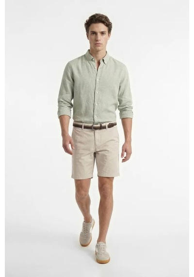 Nautica Erkek Yeşil Regular Fit Keten Gömlek-15327
