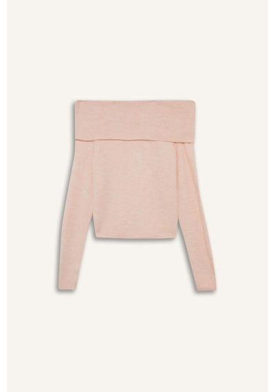 Defacto Regular Fit Omuzu Açık Kazak F3029ax25wnpn41 Pembe