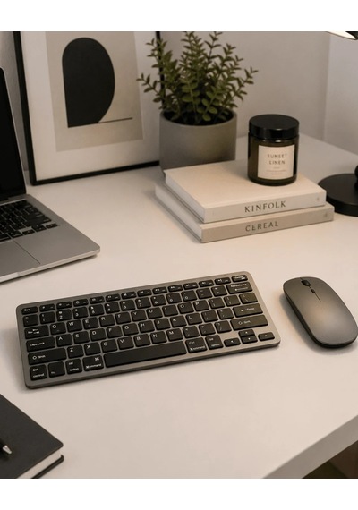 Ers Sessiz Kullanım Sunan Bluetooth Klavye Mouse Seti Çoklu Cihaz Uyumlu Diğer