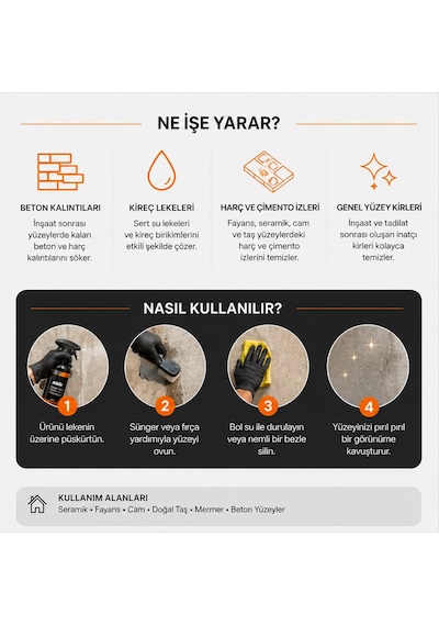 Edde Araba Araç Oto Kireç Beton Suyu Sökücü Temizleyici Temizleme 500 Ml Oto Detailing 1