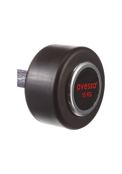 Avessa Olmp15kg Avessa 15 Kg Olimpik Dambıl Kauçuk Kaplı Salon Tipi Dambıl Unisex, Siyah, M