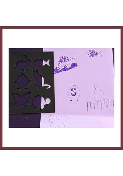 Storeşahin 3d Baskı Hayvan Figürleri Çizim Şablonu - Çoklu Desen Kalıbı - Siyah Shn0720