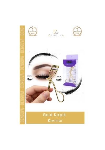 Kirpikkıvırıcı Ergonomik Tutuş Etkili Bakışlar Yaratan Dayanıklı Metal Şık Tasarım Gold Kirpik Kıvı