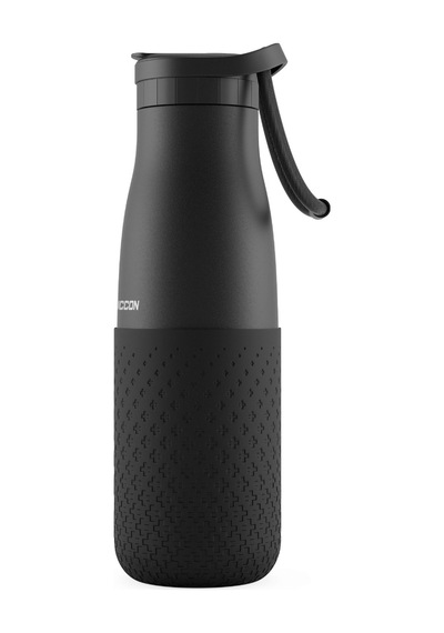 Puccon 500 Ml Pipetli Siyah Çelik Matara/termos - Silikon Gövdeli Plus - 50011